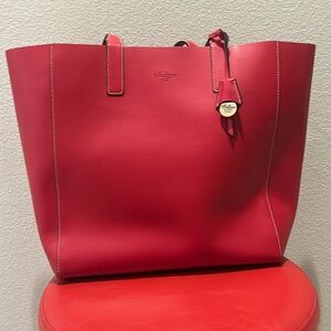 Boldrini Selleria Italy Red Fragola Leather Tote